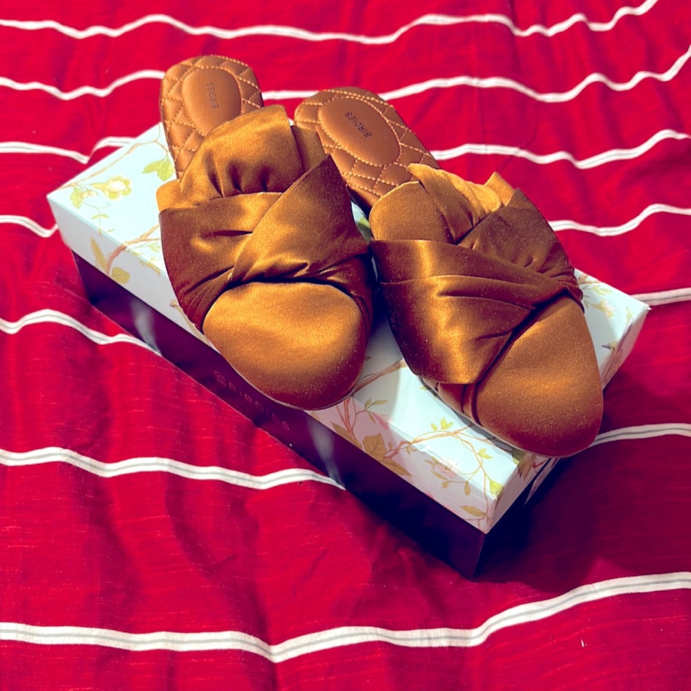 New in box!!! Gorgeous burnt orange Birdies mules